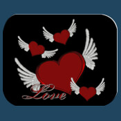 Winged Hearts 1 Mouse Pad
